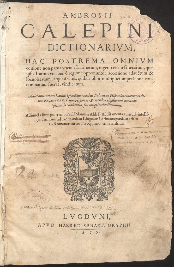 Miniatura de Ambrosij Calepini Dictionarium