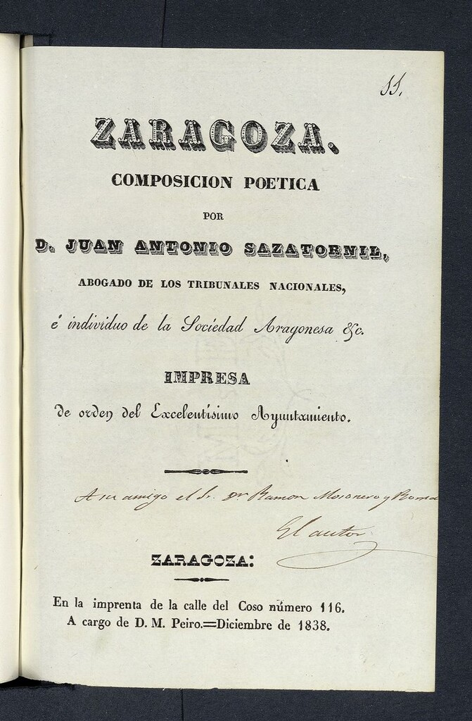 Miniatura de Zaragoza : composición poética