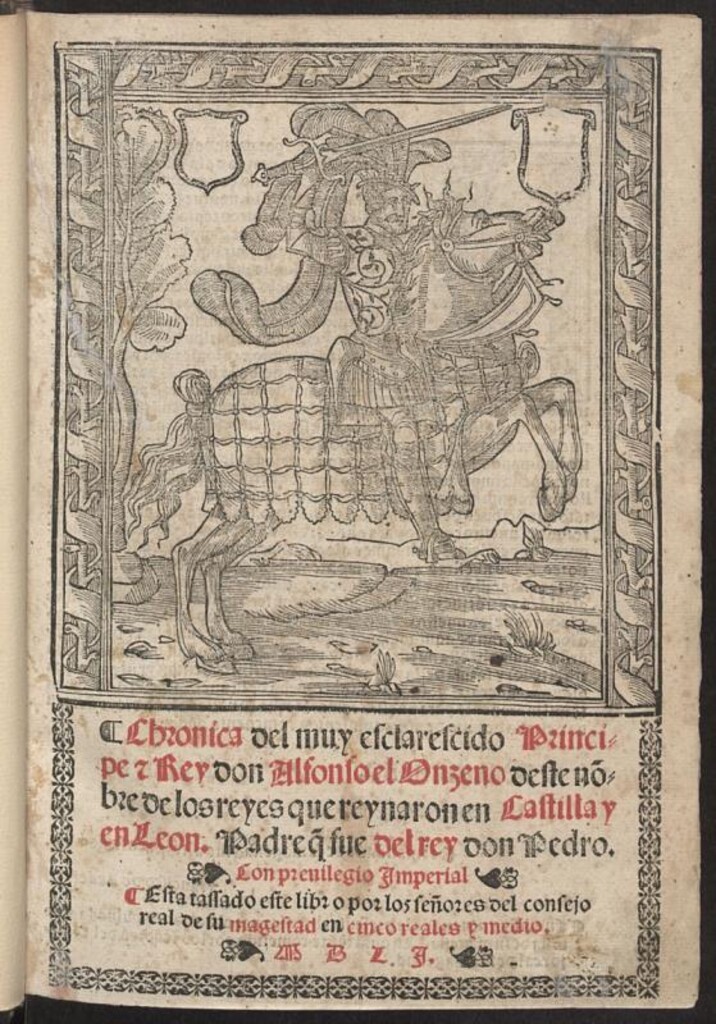 Miniatura de Chronica del muy esclarecido Principe e Rey don Alfonso el Onzeno deste no[m]bre de los reyes que reynaron en Castilla y en Leon, Padre q[u]e fue del rey don Pedro.