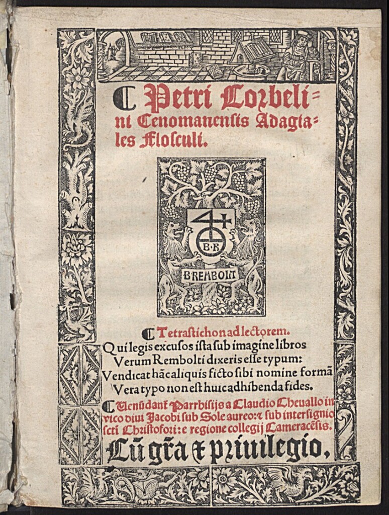 Miniatura de Petri Corbelini Cenomanensis Adagiales Flosculi.