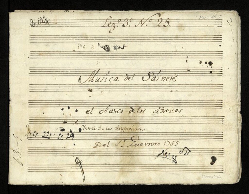 Miniatura de Música del sainete El chasco de los adrezos y en el de los despechados [Música manuscrita]