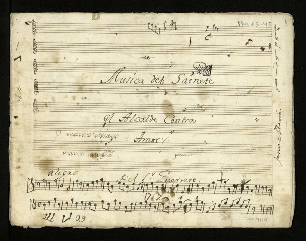 Miniatura de Música del sainete El alcalde contra amor [Música manuscrita]