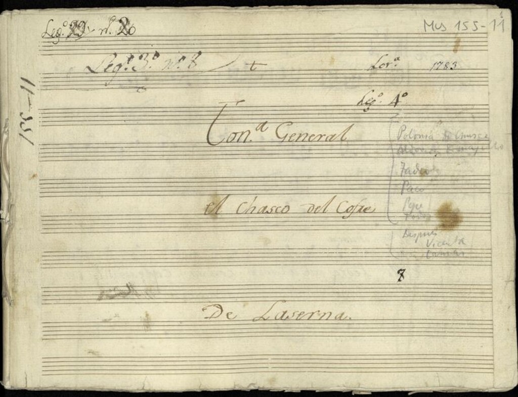 Miniatura de Tonadilla general El chasco del cofre [música manuscrita]