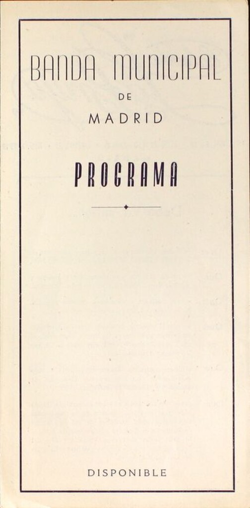 Miniatura de Programa oficial de concierto de la Banda Municipal de Madrid. Paseo del Prado, 15 de mayo de 1956