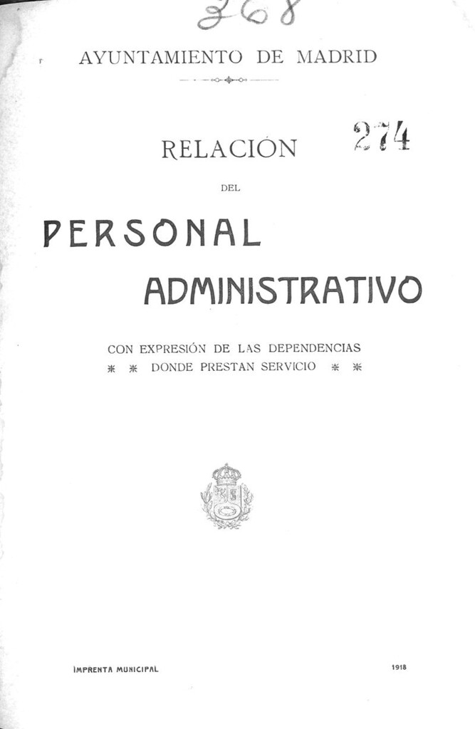 Miniatura de Relación del personal administrativo con expresión de las dependencias donde prestan servicio
