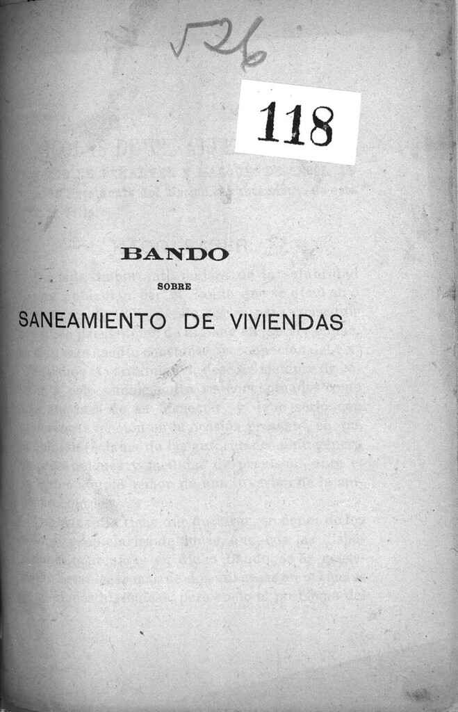 Miniatura de Bando sobre saneamiento de viviendas