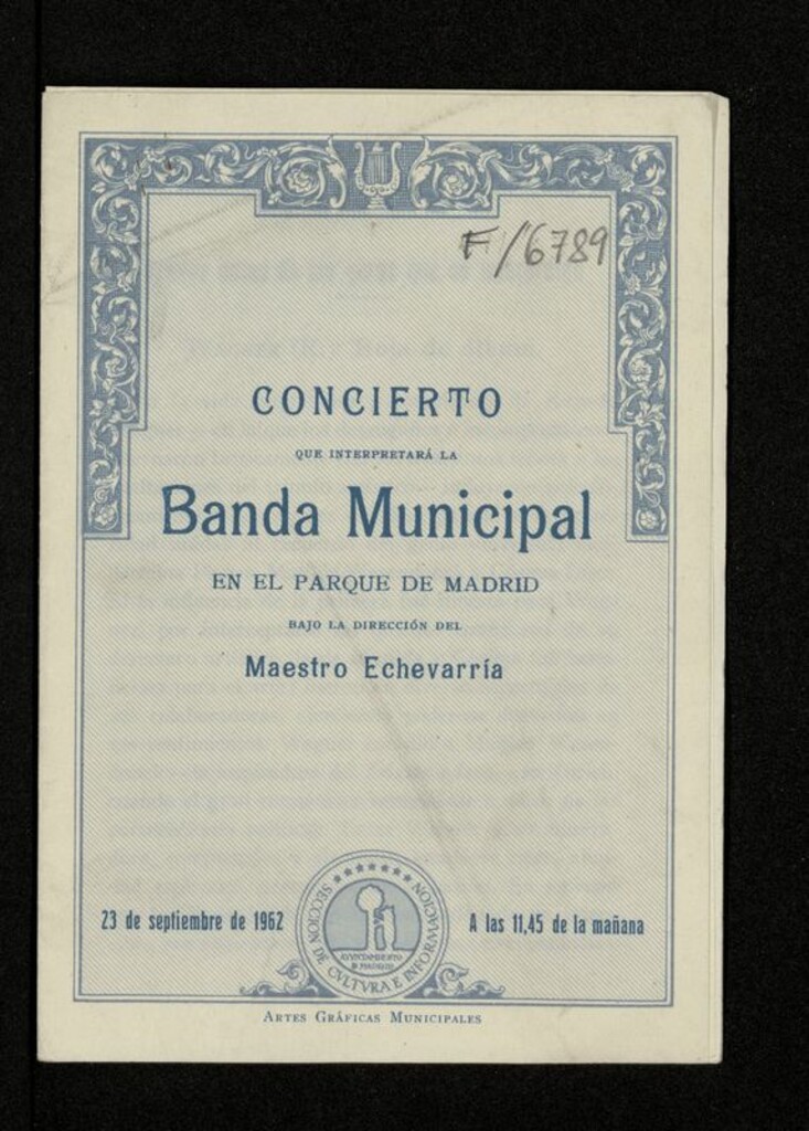 Miniatura de Concierto que interpretará la Banda Municipal en el Parque de Madrid bajo la dirección del maestro Echevarría