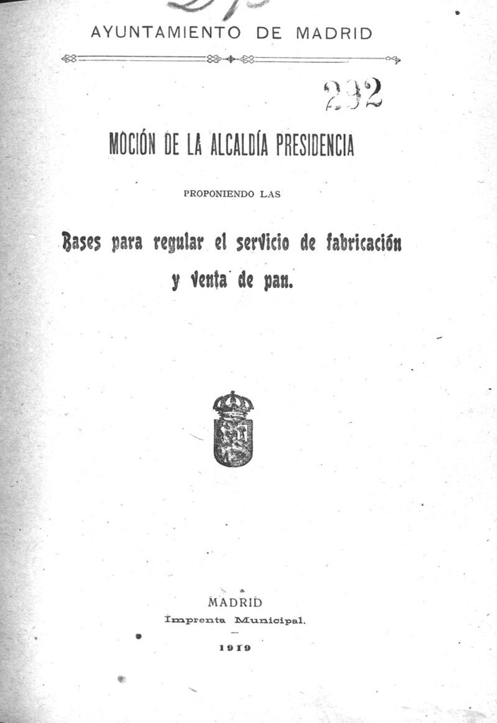 Miniatura de Moción de la Alcaldía Presidencia proponiendo las Bases para regular el servicio de fabricación y venta del pan