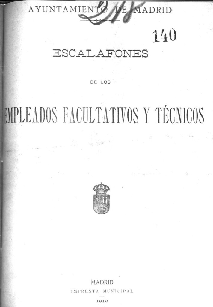 Miniatura de Escalafones de los empleados facultativos y técnicos