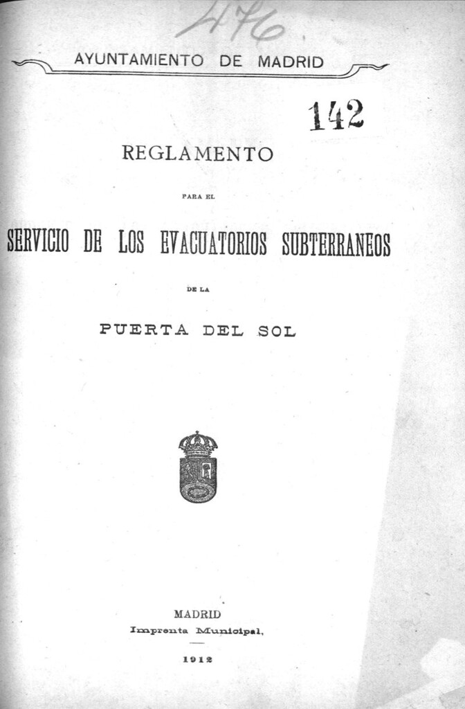 Miniatura de Reglamento para el servicio de los evacuatorios subterráneos de la Puerta del Sol