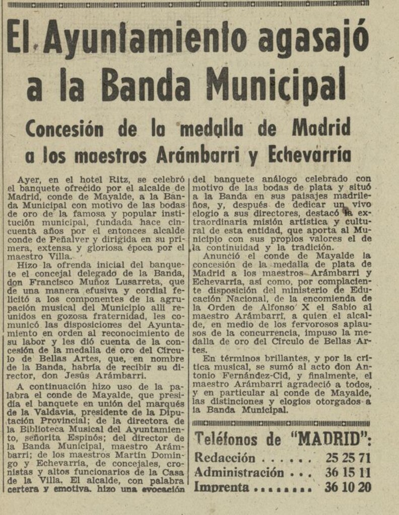 Miniatura de El Ayuntamiento agasajó a la Banda Municipal