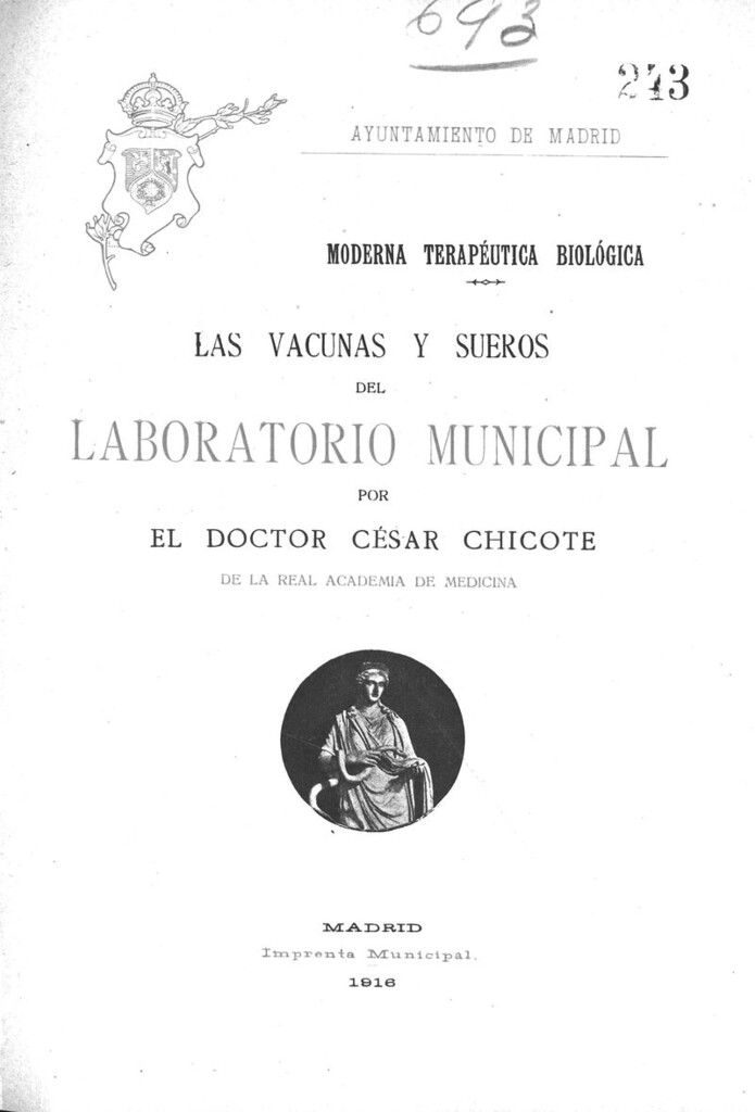 Miniatura de Moderna Terapeutica Biológica: Las Vacunas y Sueros de Laboratorio Municipal