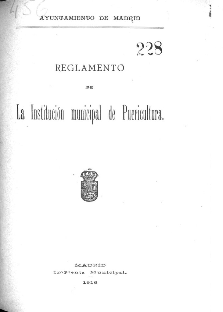Miniatura de Reglamento de la Institución Municipal de Puericultura