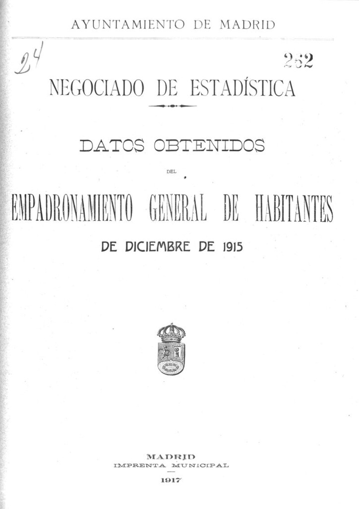 Miniatura de Negociado de estadística datos obtenidos del empadronamiento general de habitantes de diciembre de 1915