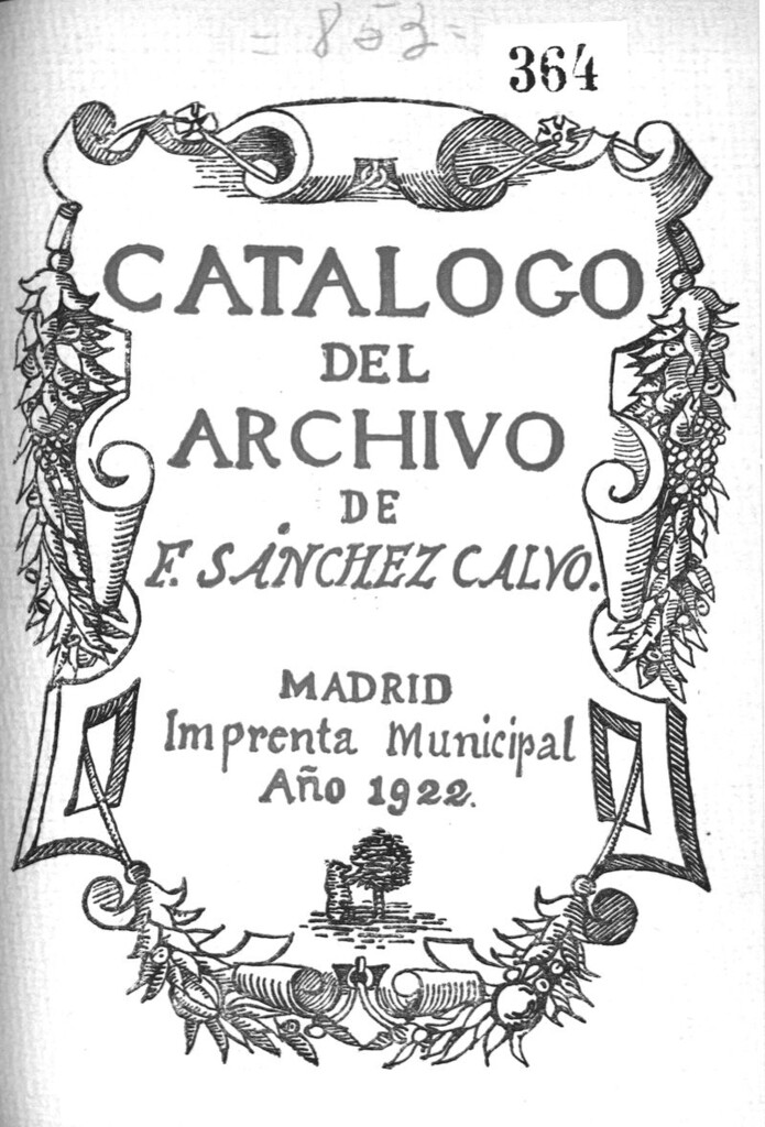 Miniatura de Catálogo del archivo de F. Sánchez Calvo