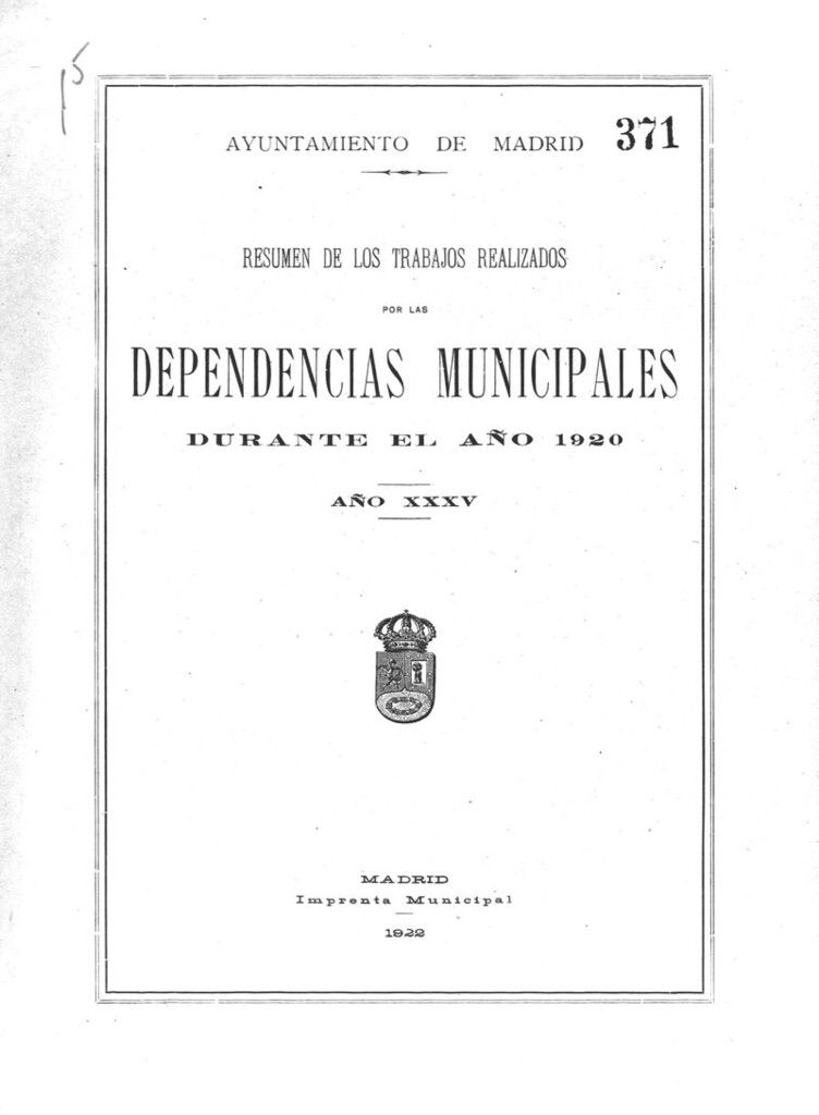 Miniatura de Resumen de los trabajos realizados por las dependencias municipales durante el año 1920