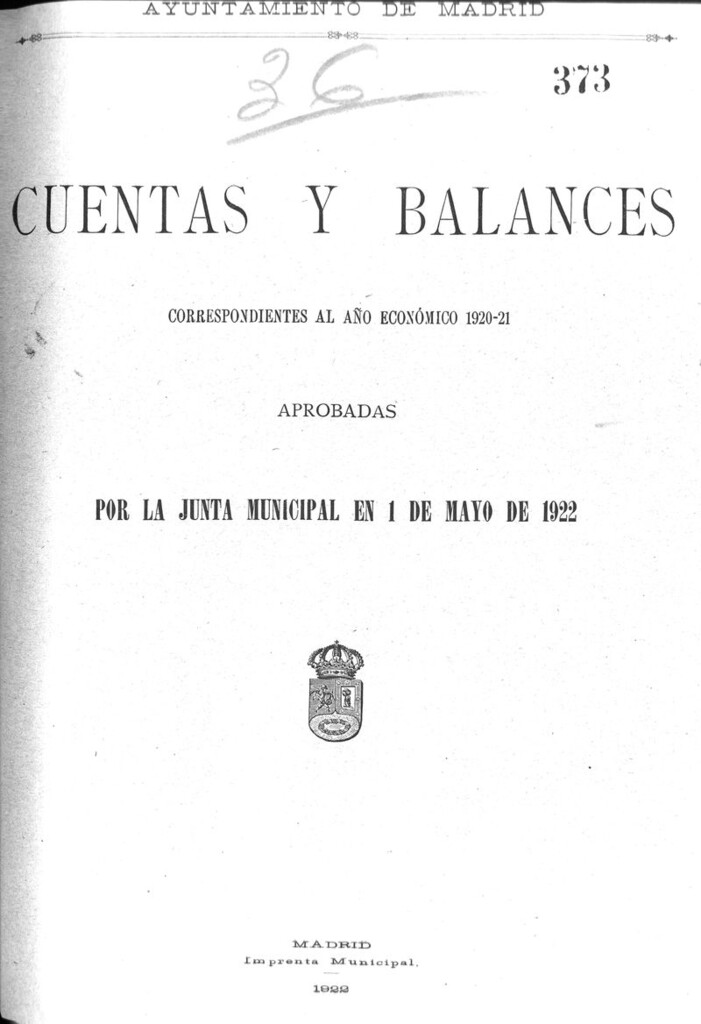 Miniatura de Cuentas y balances correspondiente al año 1920-21.