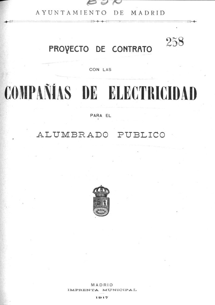Miniatura de Proyecto de contrato con las compañias de electricidad para el alumbrado público