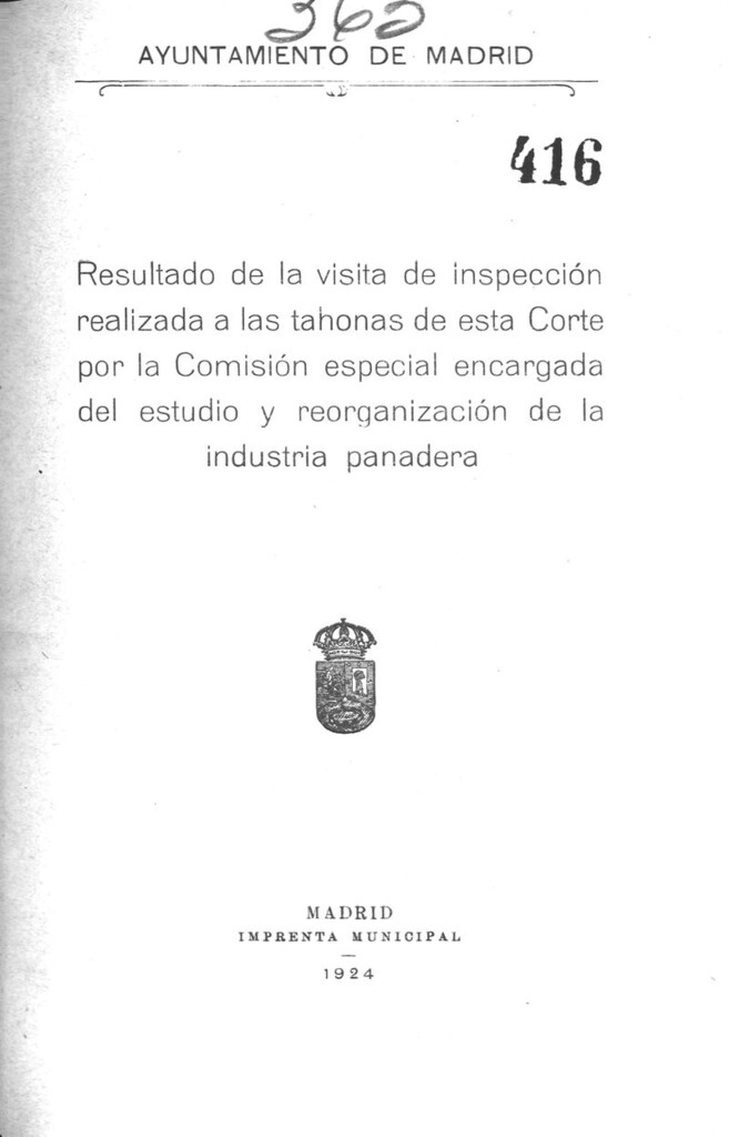 Miniatura de Resultado de la visita de inspección realizada a las tahonas de esta Corte.
