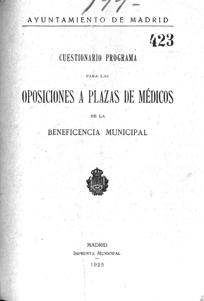 Miniatura de Cuestionario para las oposiciones a plazas de médicos