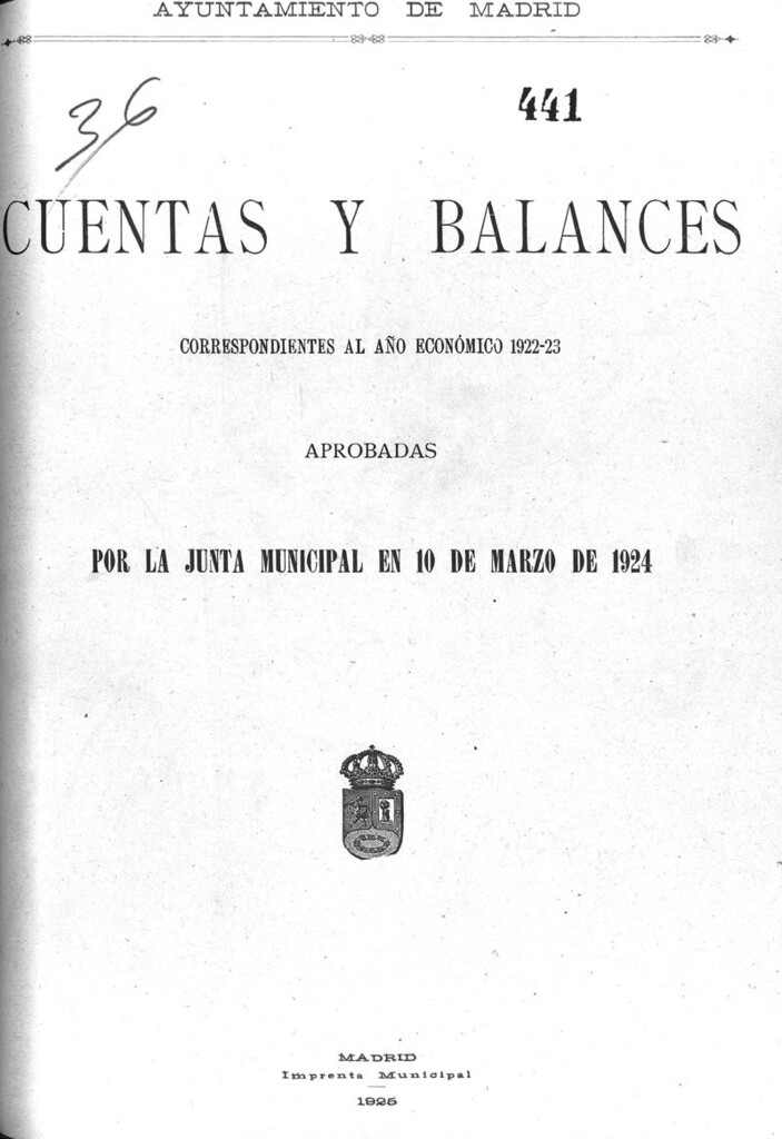 Miniatura de Cuentas y balances correspondientes al año económico 1922-23.