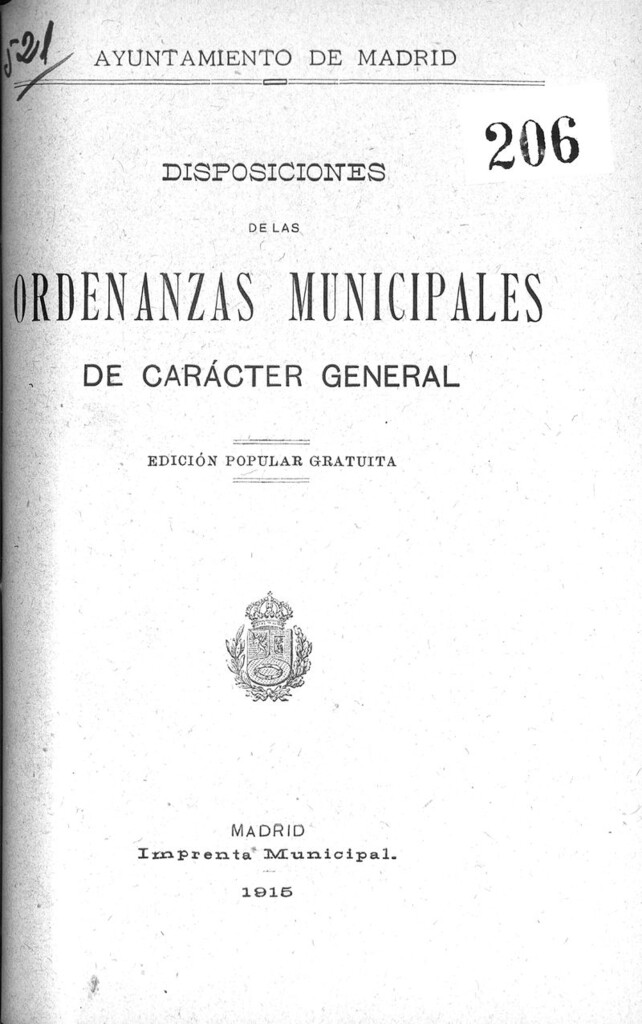 Miniatura de Disposiciones de las ordenanzas municipales de carácter general. Edición popular gratuita