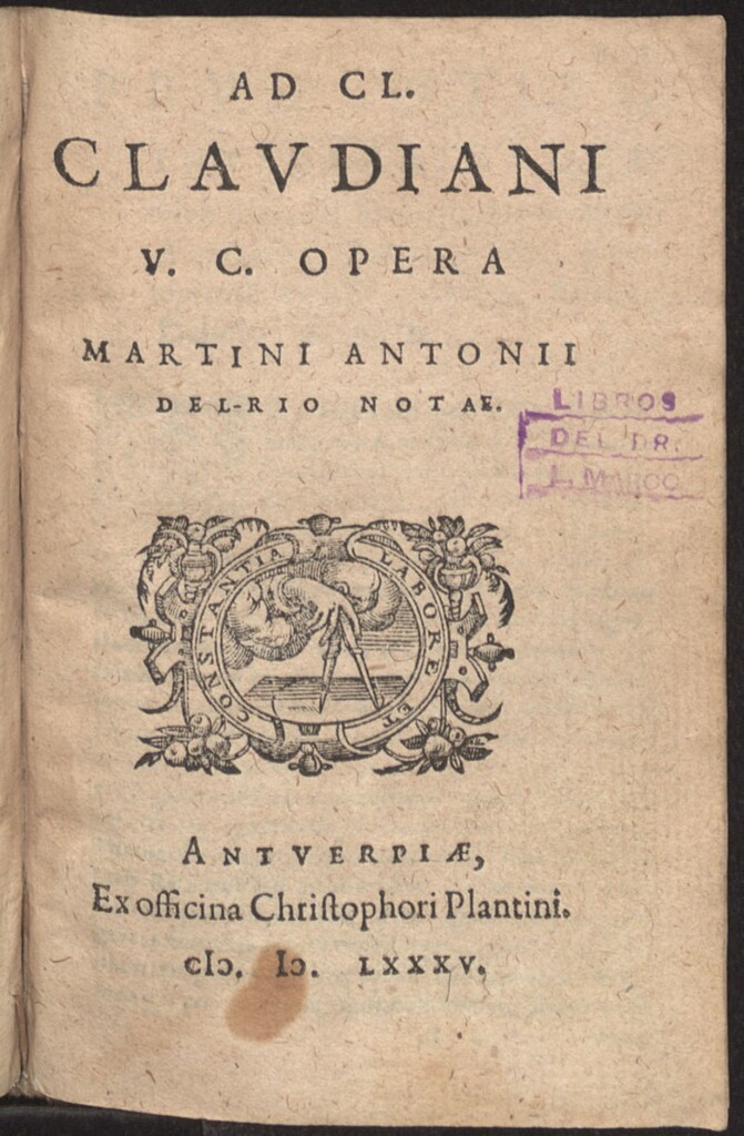 Miniatura de Ad Cl. Claudiani v.c. opera Martini Antonii Del-Rio notae