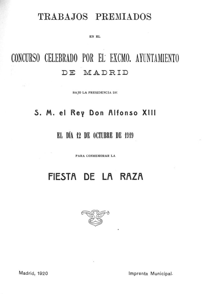 Miniatura de Trabajos premiados en el concurso celebrado por... el día 12 de octubre de 1919, para conmemorar la fiesta de la raza
