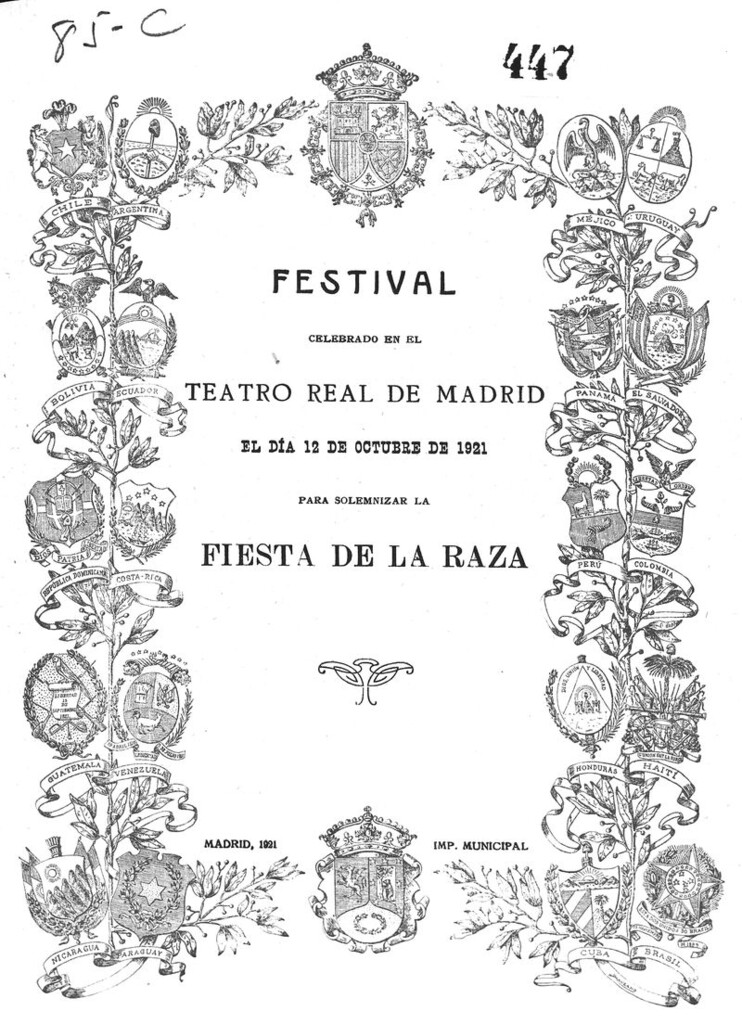 Miniatura de Festival celebrado en el Teatro Real de Madrid el día 12 de octubre de 1921 para solemnizar la fiesta de la raza