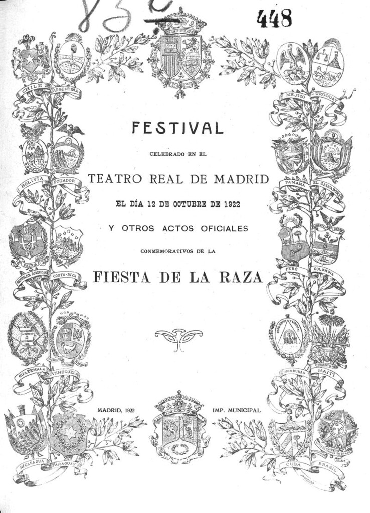 Miniatura de Festival celebrado en el Teatro Real de Madrid el día 12 de octubre de 1922 y otros actos oficiales conmemorativos de la fiesta de la raza