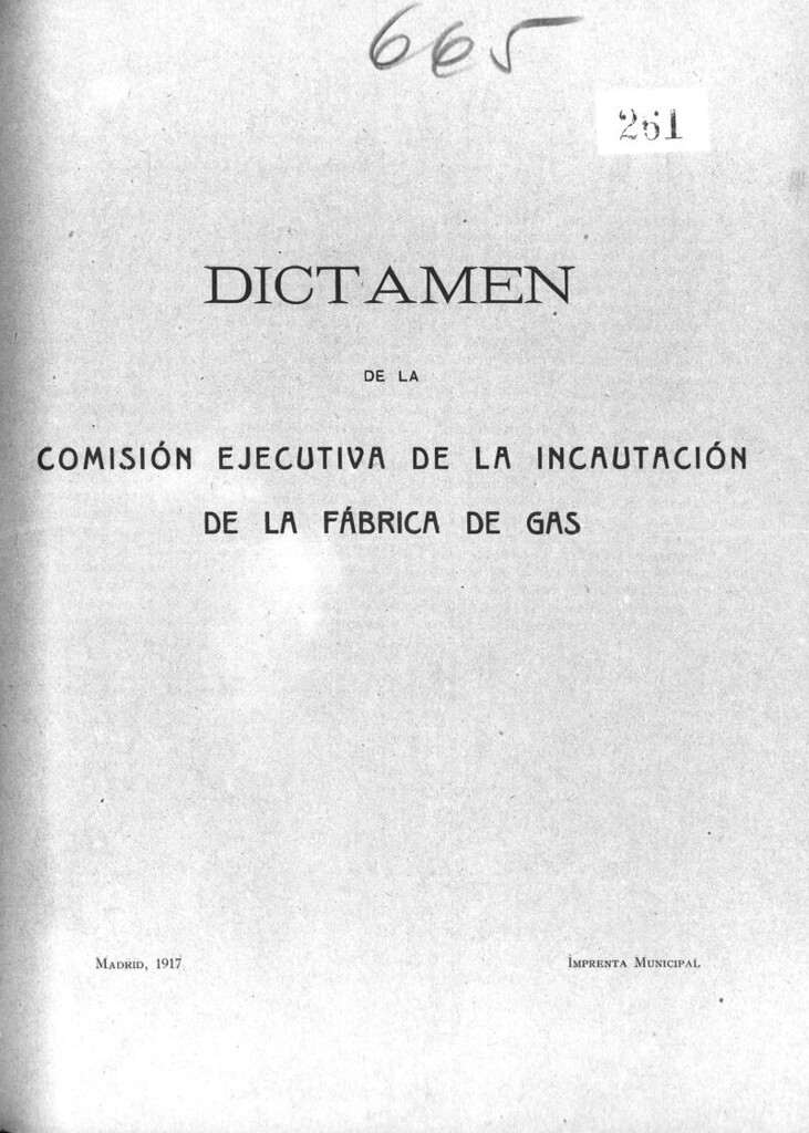 Miniatura de Dictamen de la comisión ejecutiva de la incautación de la fábrica de gas