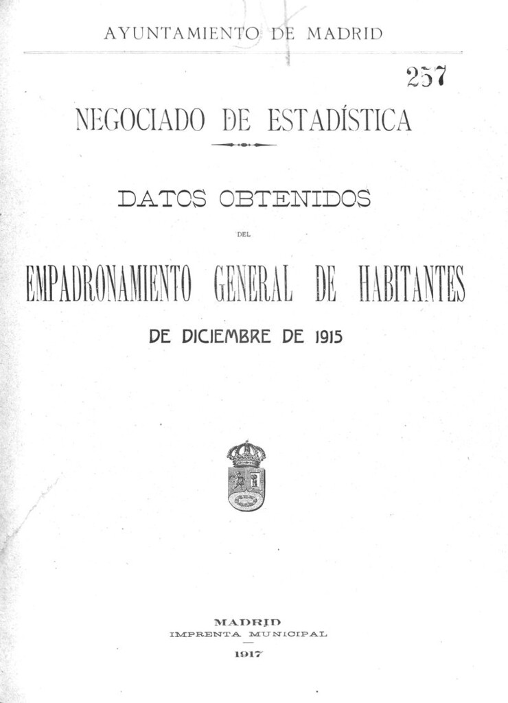 Miniatura de Datos obtenidos del empadronamiento general de habitantes de diciembre de 1915