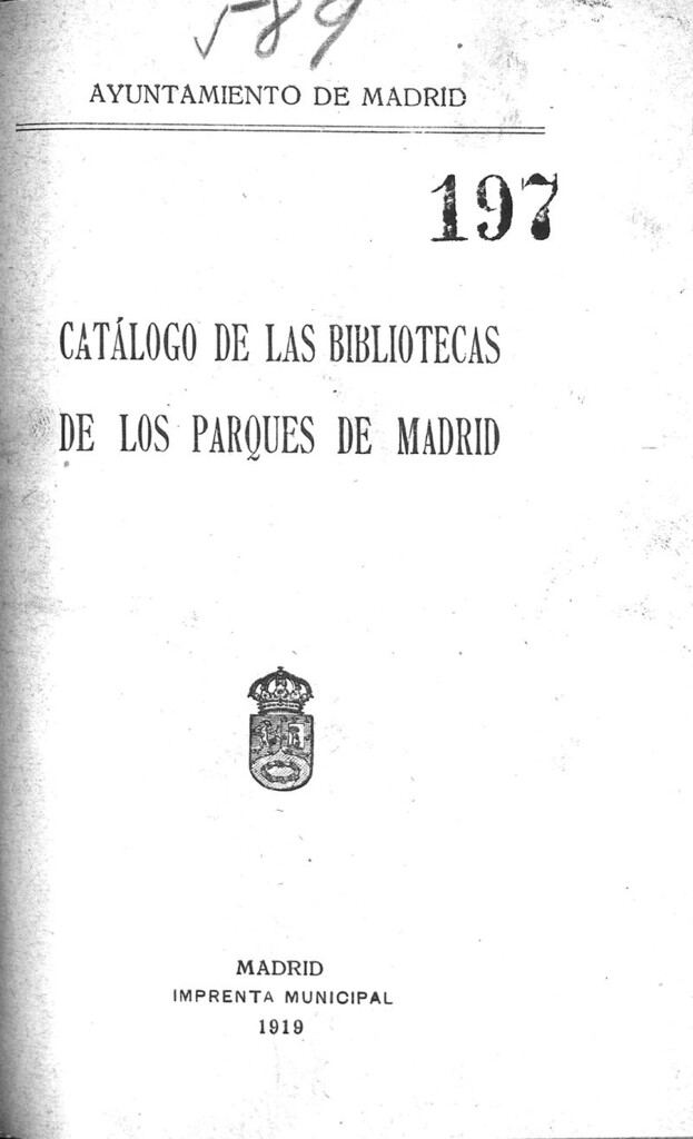 Miniatura de Catálogo de las bibliotecas de los parques de Madrid