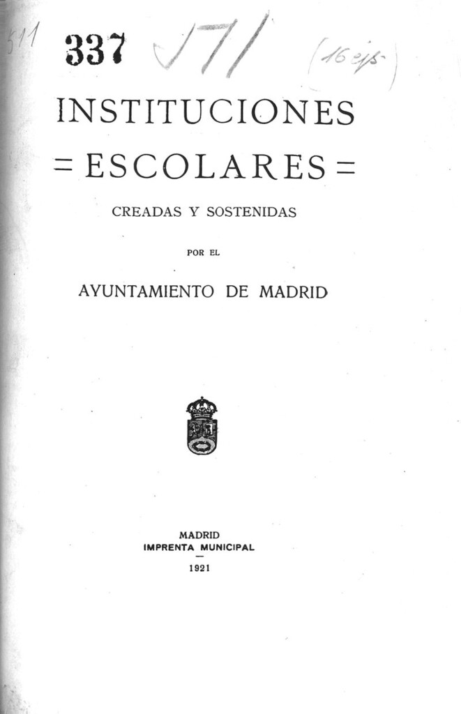 Miniatura de Instituciones escolares creadas y sostenidas por el Ayuntamiento de Madrid