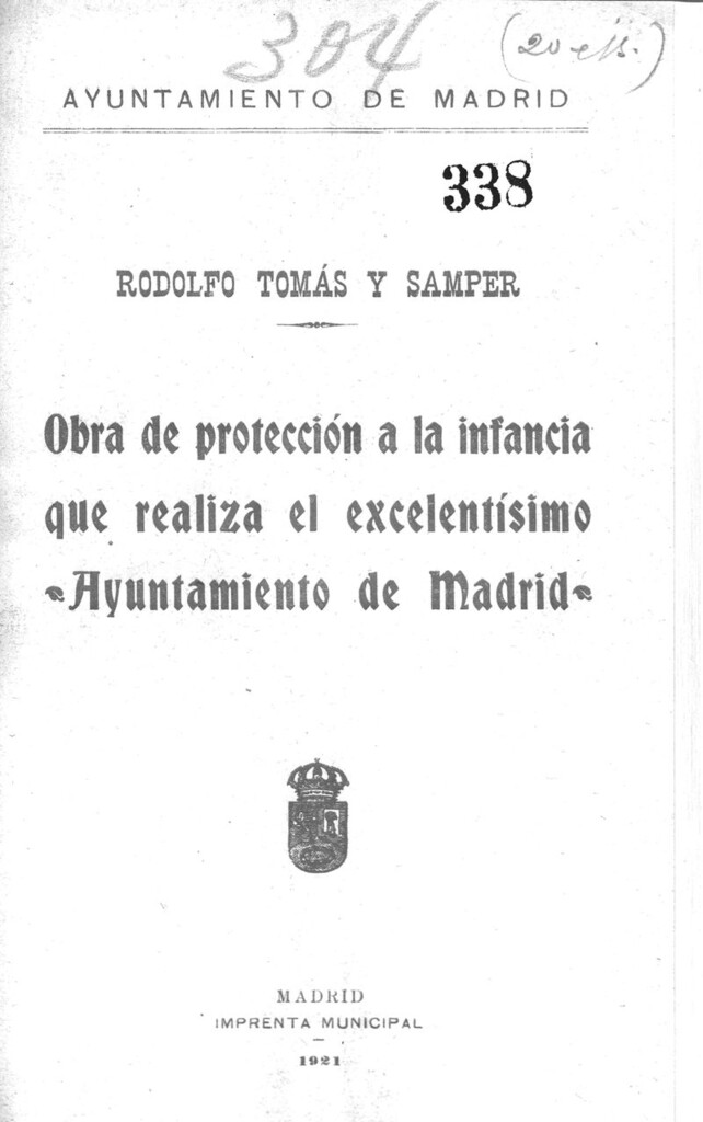 Miniatura de Obra de protección a la infancia que realiza el Excmo. Ayuntamiento de Madrid