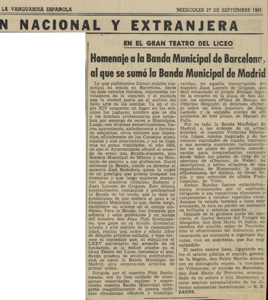 Miniatura de Homenaje a la Banda Municipal de Barcelona al que se sumó la Banda Municipal de Madrid