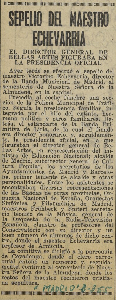 Miniatura de Sepelio del maestro Echevarría