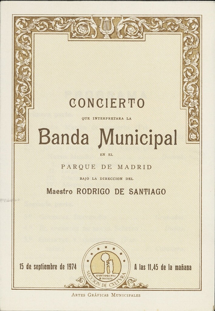 Miniatura de Programa concierto de la Banda Municipal en el Parque de Madrid