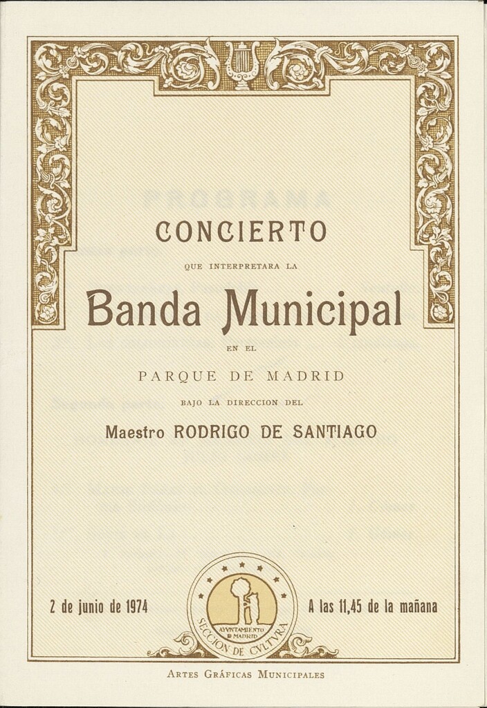 Miniatura de Programa concierto de la Banda Municipal en el Parque de Madrid