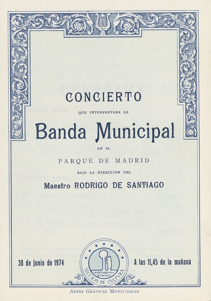 Miniatura de Programa concierto de la Banda Municipal en el Parque de Madrid
