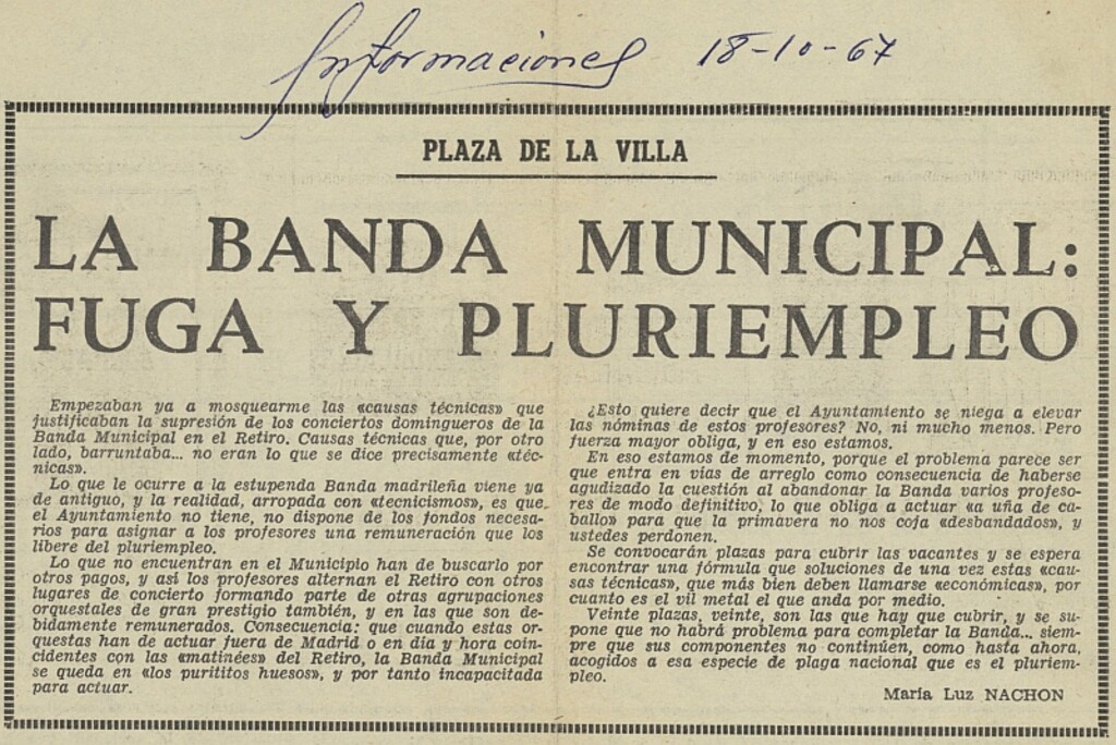 Miniatura de La Banda Municipal: Fuga y pluriempleo
