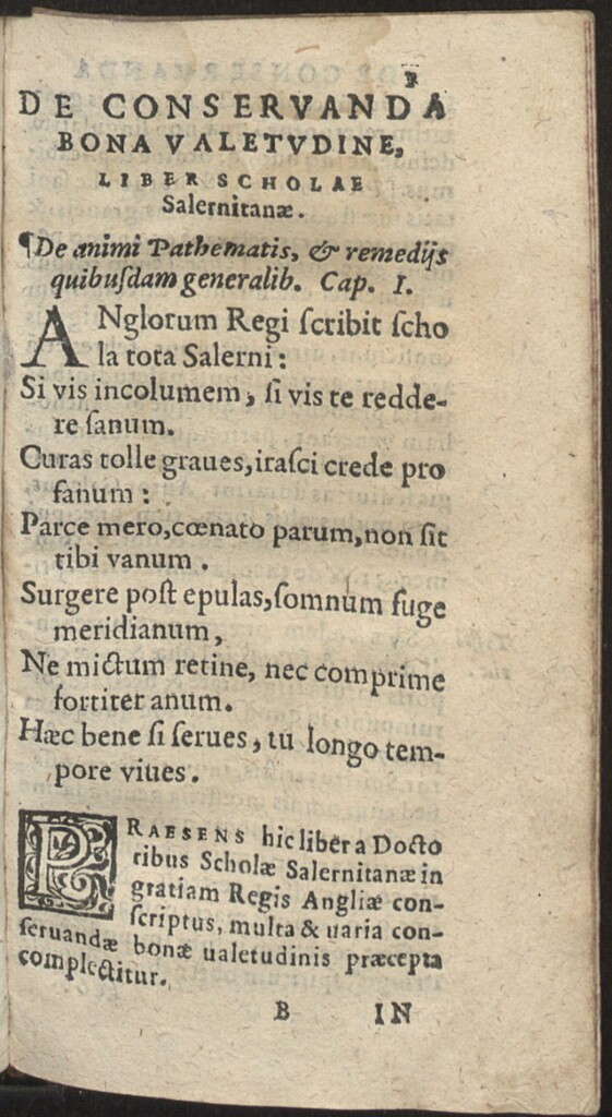 Miniatura de De conseruanda bona valetudine