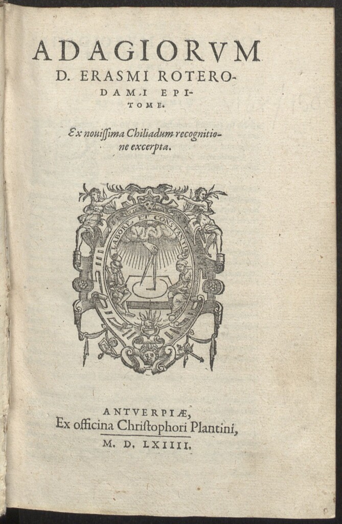 Miniatura de Adagiorum D. Erasmi Roterodami epitome
