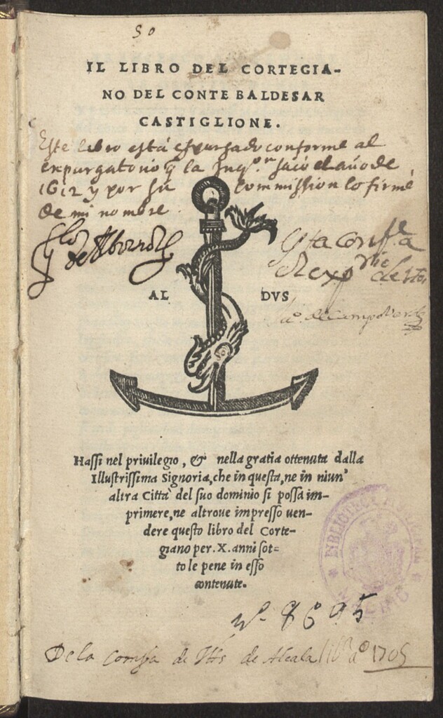 Miniatura de Il libro del cortegiano