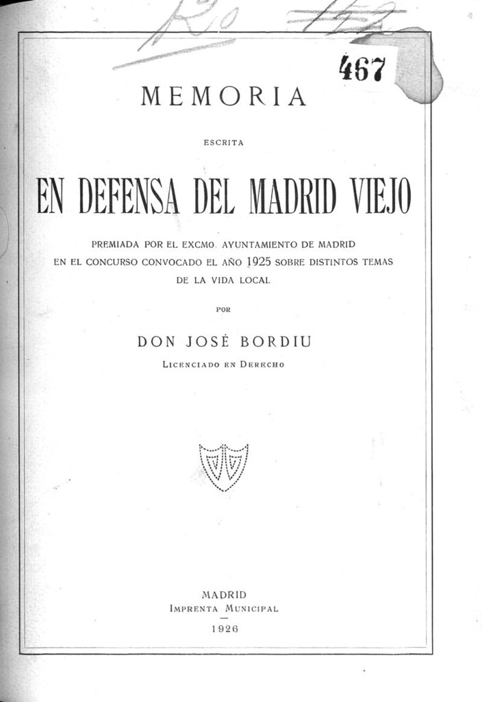 Miniatura de Memoria de los trabajos realizados en el matadero y mercado de ganados durante el ejercicio de 1924-1925 redactada por don Cesáreo Sanz Egaña