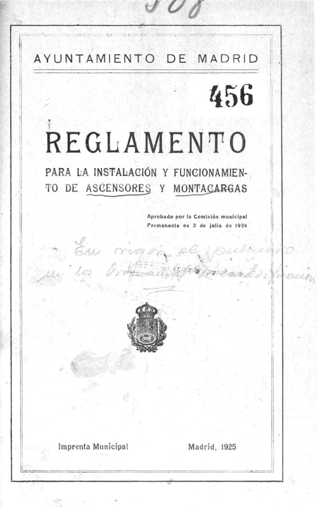 Miniatura de Reglamento para la instalación y funcionamiento de ascensores y montacargas