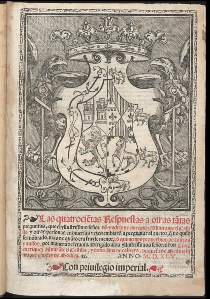 Miniatura de Las quatrocie[n]tas Respuestas a otras ta[n]tas preguntas (...)