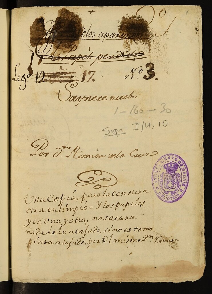 Miniatura de Los celos aparentes : Saynete nuebo [Para la Compañía de Martínez]