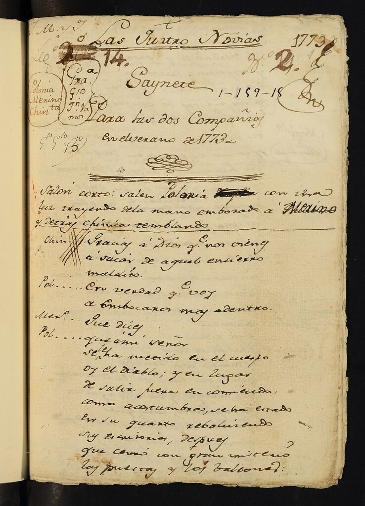 Miniatura de Las Quatro Novias: Saynete para las dos Compañías en el verano de 1773