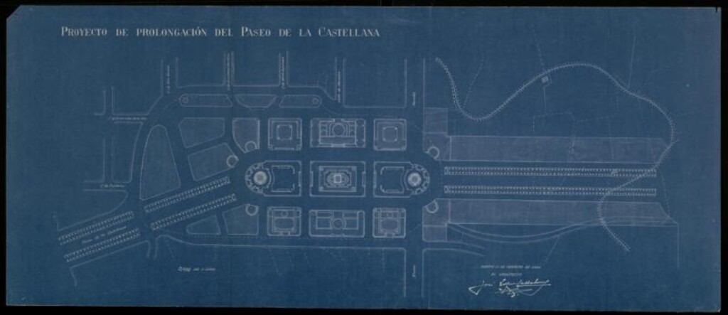 Miniatura de Proyecto para la construccion de una gran plaza de América en el hipodromo y prolongacion de la Castellana